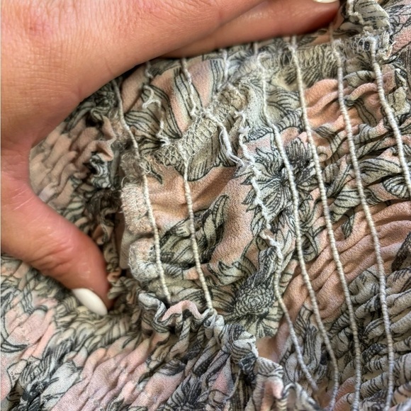 Misa Los Angeles Smocked Off The Shoulder Ruffle Floral Ruched Dress Womem’s XS - Picture 12 of 15